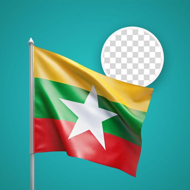 PSD fondo realista de la bandera de myanmar