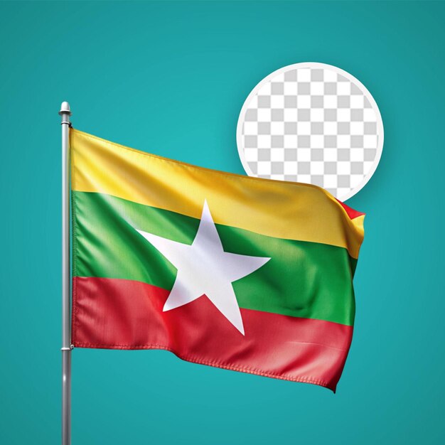 PSD fondo realista de la bandera de myanmar