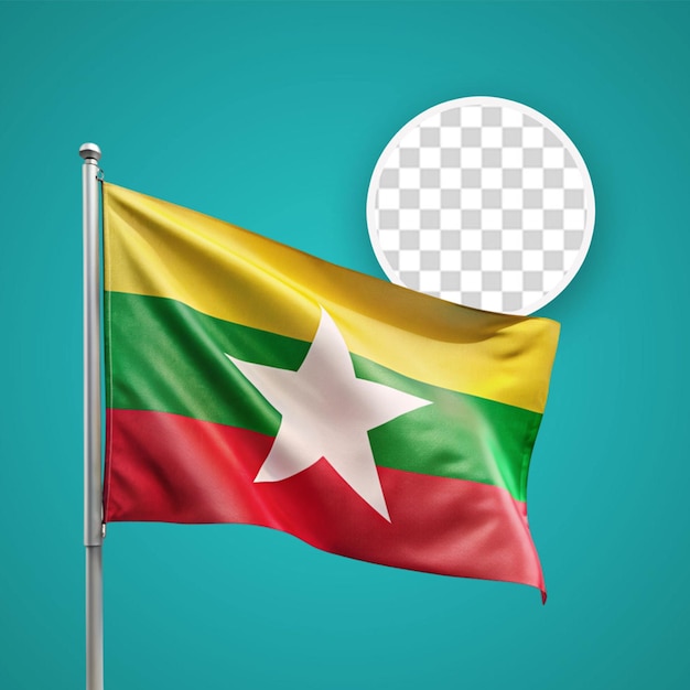 PSD fondo realista de la bandera de myanmar