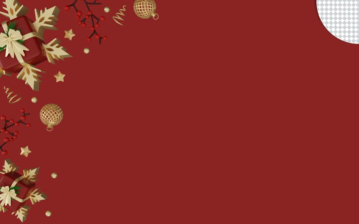 PSD fondo rojo navidad 3d