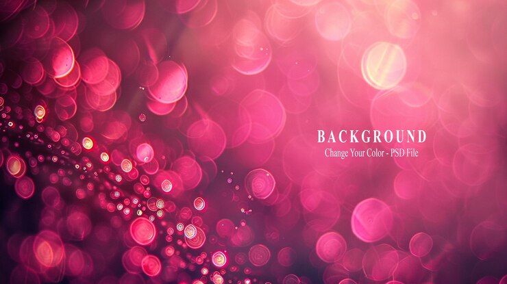 PSD fondo rosa abstracto con luces desenfocadas y efecto bokeh concepto del día de san valentín