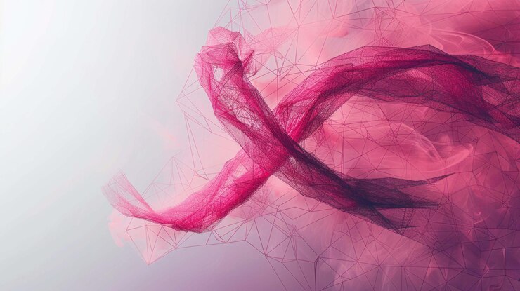 PSD fondo rosa y blanco abstracto con tela fluida en forma de cinta