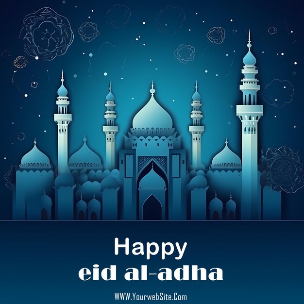 Fondo de saludo decorativo del festival Eid Mubarak Diseño creativo