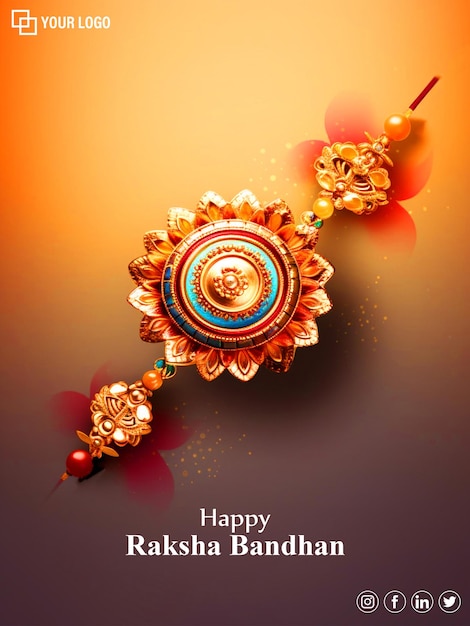 Fondo de saludo del festival indio raksha bandhan rakhi