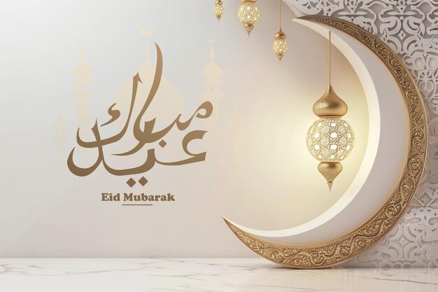 PSD el fondo del saludo islámico de eid mubarak