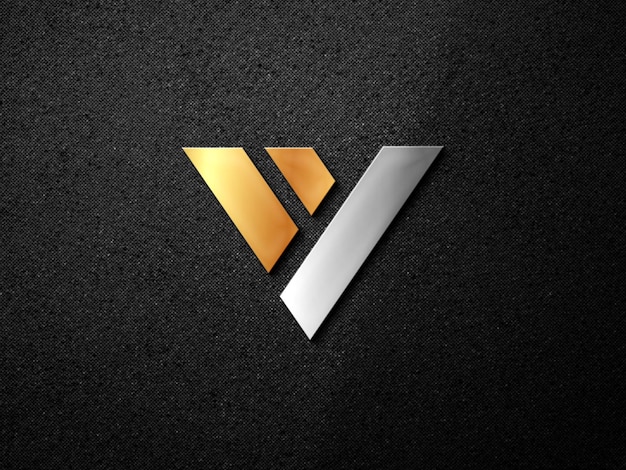 fondo de sombra oscura de maqueta de logotipo en relieve