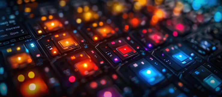 PSD fondo de tecnología futurista abstracto con cuadrados brillantes