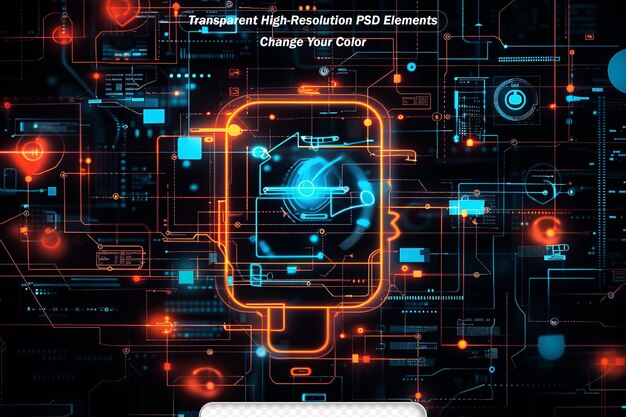 El fondo tecnológico de la placa base de la computadora abstracta puede utilizarse en la descripción
