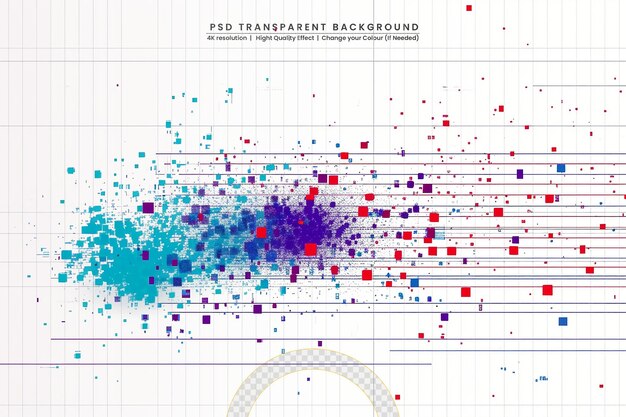 Fondo tecnológico con puntos de medio tono en fondo transparente