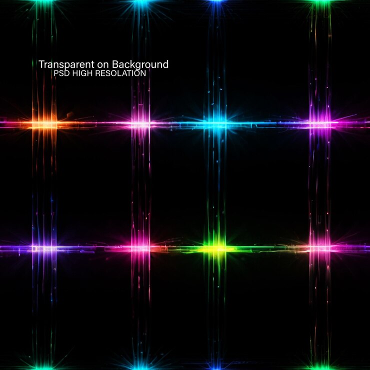 PSD fondo tecnológico de túnel futurista abstracto con luz de neón en fondo transparente