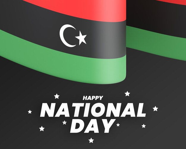 fondo y texto editable del día nacional de la independencia de la plantilla de diseño de la bandera de libia
