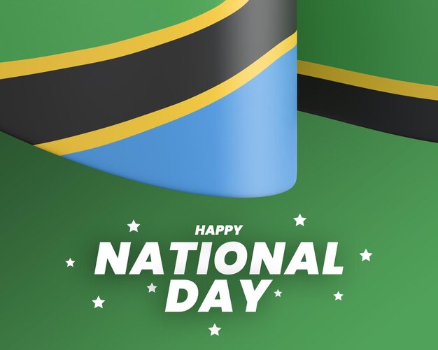 Fondo y texto editable del día nacional de la independencia de la plantilla de diseño de la bandera de tanzania