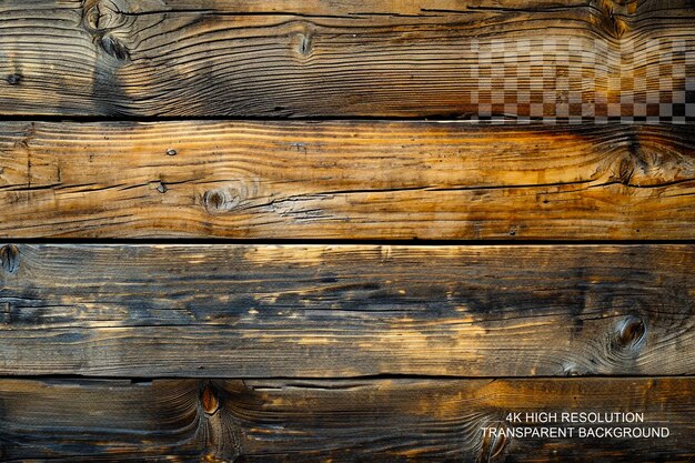 PSD fondo de textura de madera grunge con tablas de madera sobre un fondo transparente