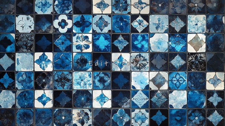 PSD fondo de textura de la pared de azulejos de mosaico azul