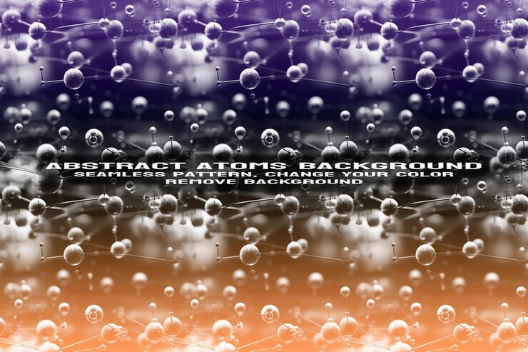 PSD fondo texturizado abstracto con formato psd de patrón de átomo y molécula editable