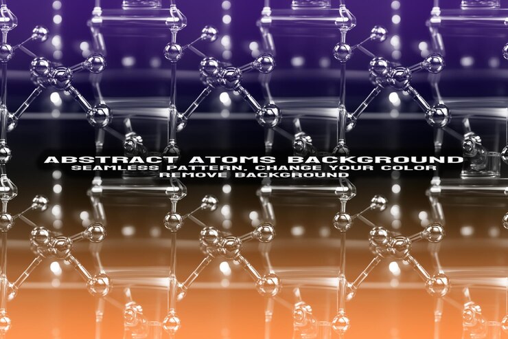 PSD fondo texturizado abstracto con formato psd de patrón de átomo y molécula editable