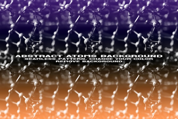 Fondo texturizado abstracto con formato PSD de patrón de átomo y molécula editable