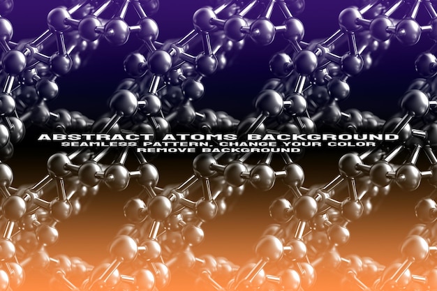 Fondo texturizado abstracto con formato PSD de patrón de átomo y molécula editable