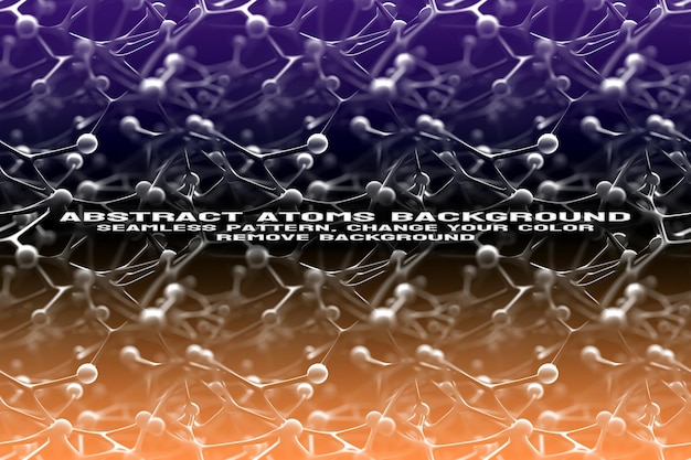 Fondo texturizado abstracto con formato PSD de patrón de átomo y molécula editable