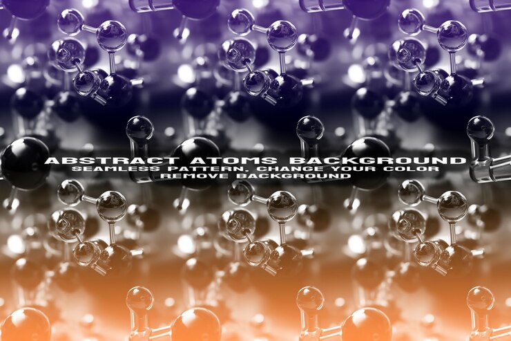 PSD fondo texturizado abstracto con formato psd de patrón de átomo y molécula editable