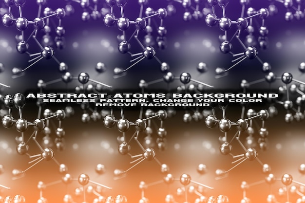 Fondo texturizado abstracto con formato PSD de patrón de átomo y molécula editable