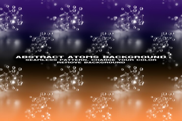 PSD fondo texturizado abstracto con formato psd de patrón de átomo y molécula editable