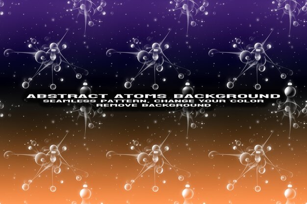 Fondo texturizado abstracto con formato PSD de patrón de átomo y molécula editable