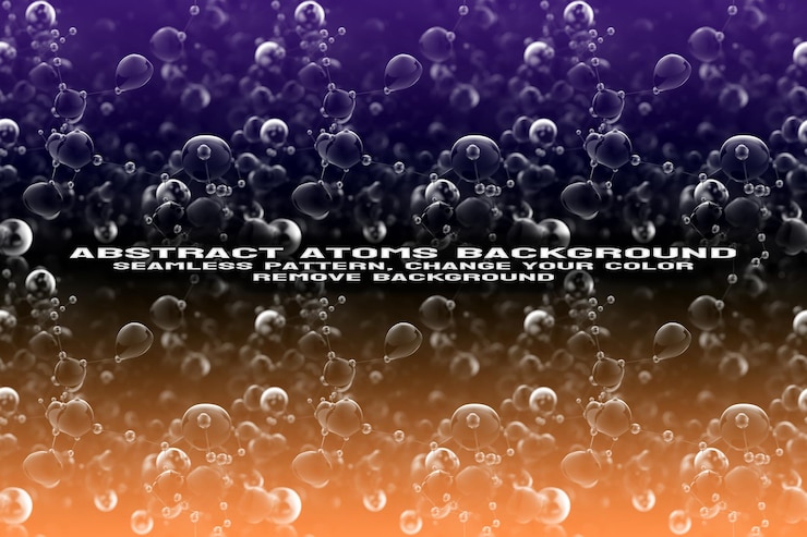 PSD fondo texturizado abstracto con formato psd de patrón de átomo y molécula editable