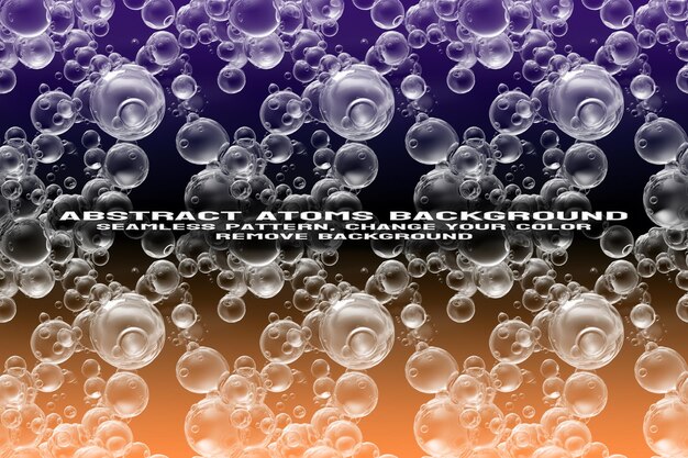 Fondo texturizado abstracto con formato PSD de patrón de átomo y molécula editable