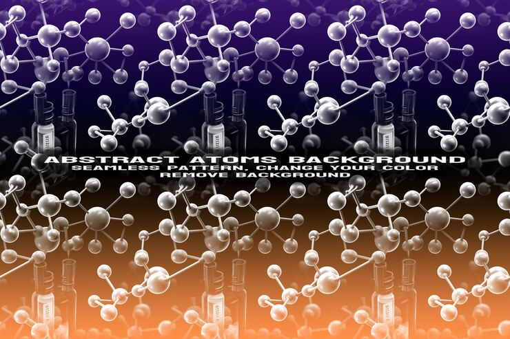 PSD fondo texturizado abstracto con formato psd de patrón de átomo y molécula editable