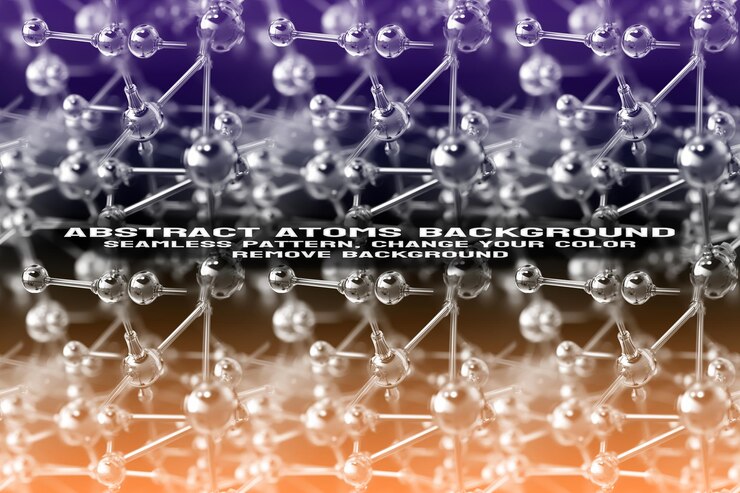 PSD fondo texturizado abstracto con formato psd de patrón de átomo y molécula editable