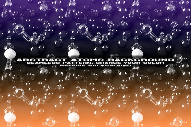 Fondo texturizado abstracto con formato PSD de patrón de átomo y molécula editable