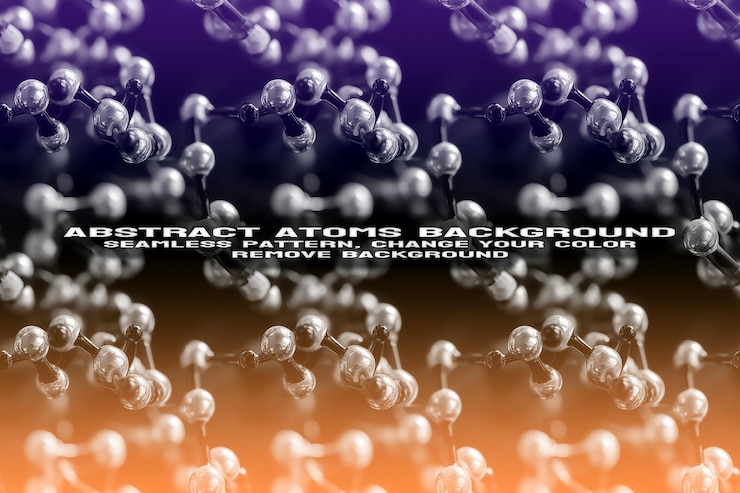 PSD fondo texturizado abstracto con formato psd de patrón de átomo y molécula editable