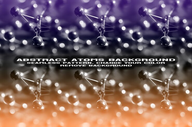 PSD fondo texturizado abstracto con formato psd de patrón de átomo y molécula editable