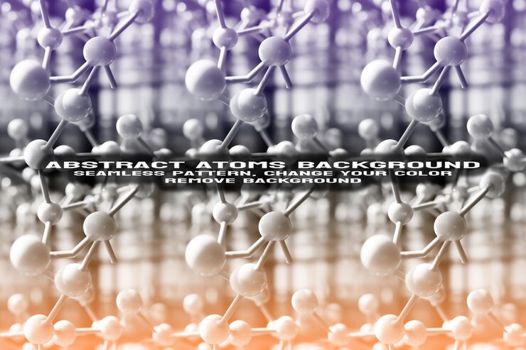PSD fondo texturizado abstracto con formato psd de patrón de átomo y molécula editable