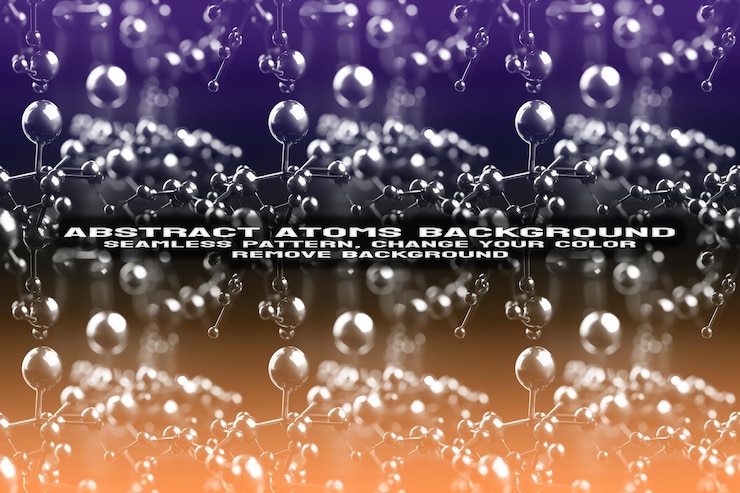 PSD fondo texturizado abstracto con formato psd de patrón de átomo y molécula editable