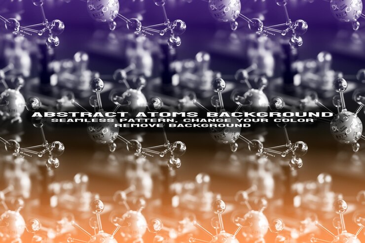 PSD fondo texturizado abstracto con formato psd de patrón de átomo y molécula editable