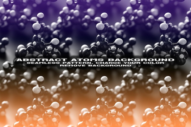 Fondo texturizado abstracto con formato PSD de patrón de átomo y molécula editable