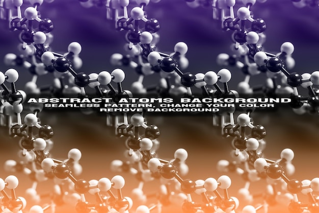 Fondo texturizado abstracto con formato PSD de patrón de átomo y molécula editable