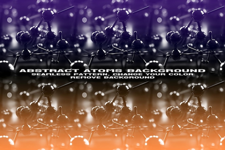 PSD fondo texturizado abstracto con formato psd de patrón de átomo y molécula editable