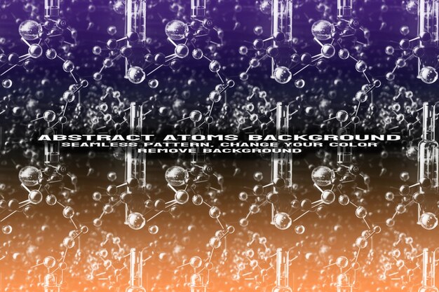 Fondo texturizado abstracto con formato PSD de patrón de átomo y molécula editable