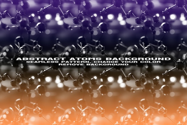 Fondo texturizado abstracto con formato PSD de patrón de átomo y molécula editable