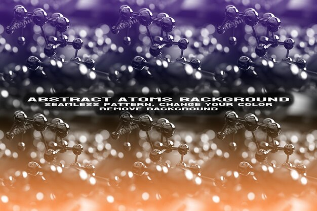 Fondo texturizado abstracto con formato PSD de patrón de átomo y molécula editable