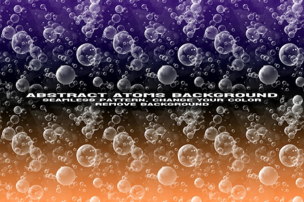 Fondo texturizado abstracto con formato PSD de patrón de átomo y molécula editable
