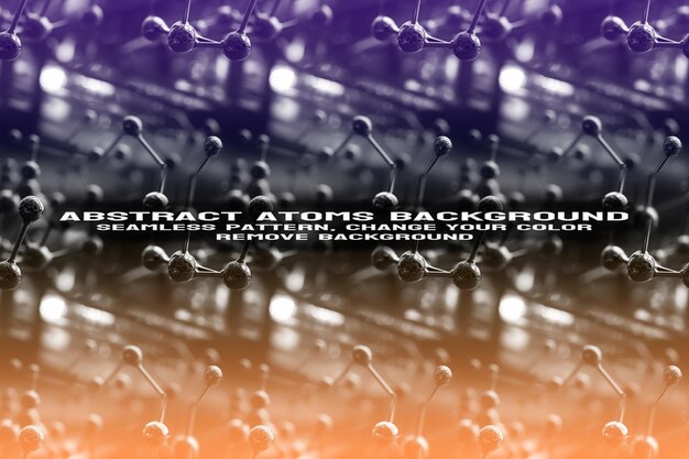 Fondo texturizado abstracto con formato PSD de patrón de átomo y molécula editable
