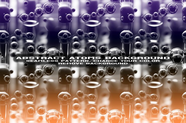 PSD fondo texturizado abstracto con formato psd de patrón de átomo y molécula editable