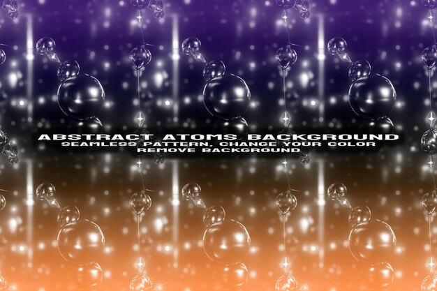 Fondo texturizado abstracto con formato PSD de patrón de átomo y molécula editable