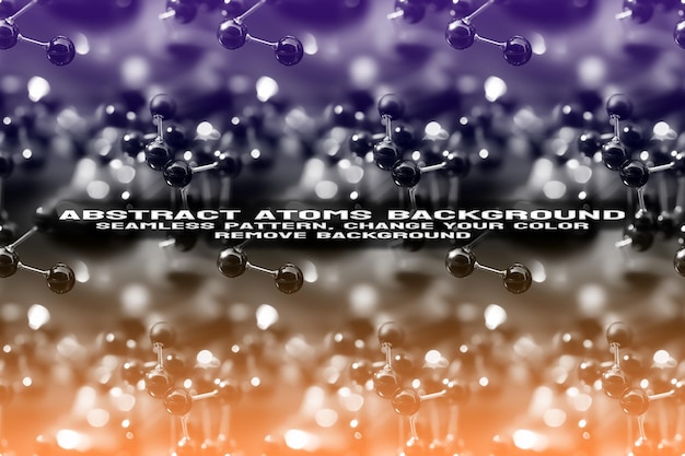 Fondo texturizado abstracto con formato PSD de patrón de átomo y molécula editable