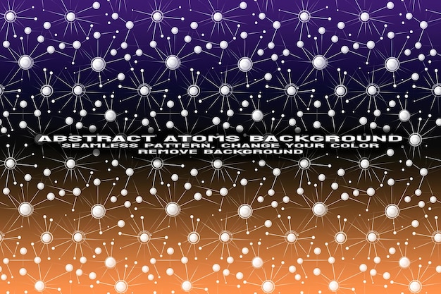 Fondo texturizado abstracto con formato psd de patrón de átomo y molécula editable