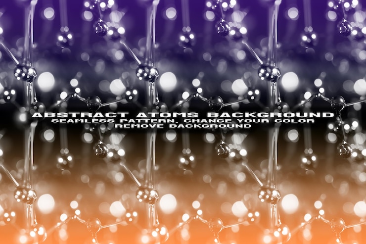 PSD fondo texturizado abstracto con formato psd de patrón de átomo y molécula editable